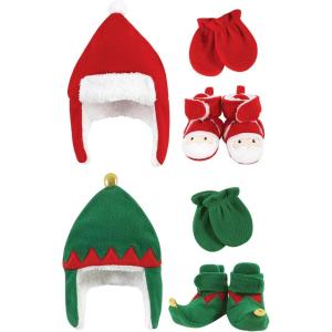 image:imageHudson Baby Girls 12Pc Cotton Headband and Scratch Mitten SetSanta Green Elf