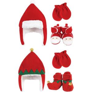 image:imageHudson Baby Girls 12Pc Cotton Headband and Scratch Mitten SetSanta Red Elf