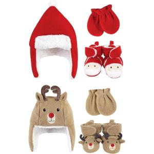 image:imageHudson Baby Girls 12Pc Cotton Headband and Scratch Mitten SetSanta Reindeer