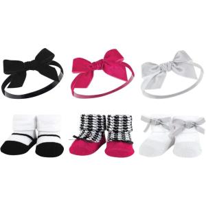 image:imageHudson Baby Girls Headband and Socks GiftsetBlack Pink