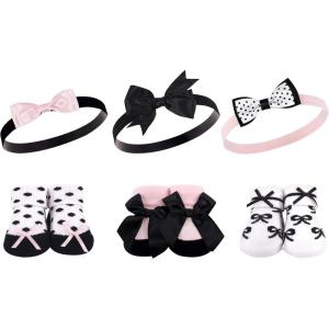image:imageHudson Baby Girls Headband and Socks GiftsetBlack Pink Bows
