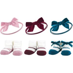image:imageHudson Baby Girls Headband and Socks GiftsetBurgundy Pink Teal