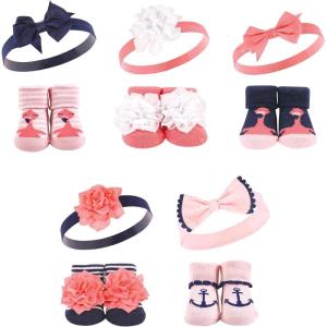 image:imageHudson Baby Girls Headband and Socks GiftsetFlamingo 10pack