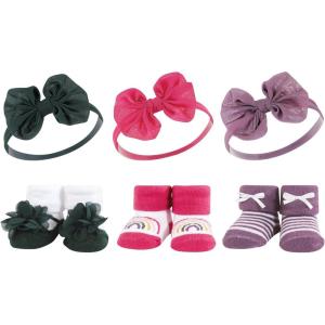 image:imageHudson Baby Girls Headband and Socks GiftsetGreen Purple