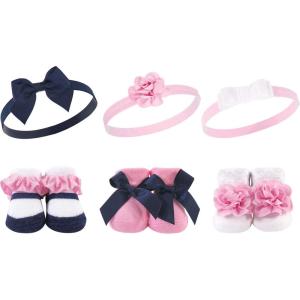 image:imageHudson Baby Girls Headband and Socks GiftsetNavy White 6pack