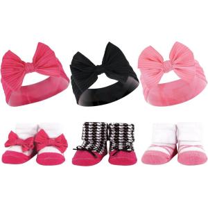 image:imageHudson Baby Girls Headband and Socks GiftsetPink Black