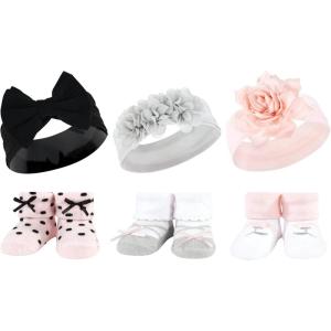 image:imageHudson Baby Girls Headband and Socks GiftsetPink Black Gray