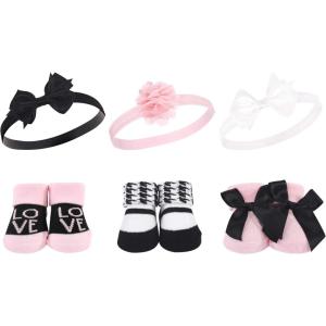 image:imageHudson Baby Girls Headband and Socks GiftsetPink Black Love 6pack