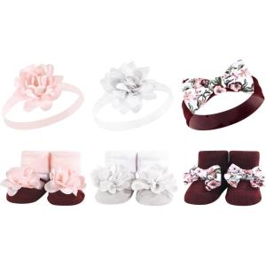 image:imageHudson Baby Girls Headband and Socks GiftsetPink Burgundy