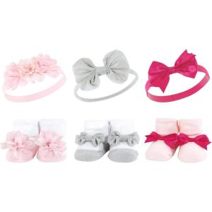 image:imageHudson Baby Girls Headband and Socks GiftsetPink Gray Flower