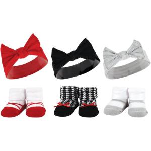 image:imageHudson Baby Girls Headband and Socks GiftsetRed Houndstooth Bows