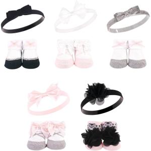 image:imageHudson Baby Girls Headband and Socks GiftsetSilver Ballet 10pack