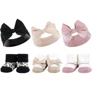 image:imageHudson Baby Girls Headband and Socks GiftsetTaupe Pink