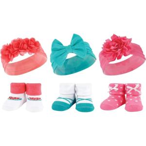 image:imageHudson Baby Girls Headband and Socks GiftsetTeal Coral