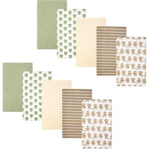image:imageHudson Baby Infant Boys Cotton Flannel Burp Cloths 10Pack Monkey One Size