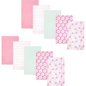 image:imageHudson Baby Infant Girls Cotton Flannel Burp Cloths 10Pack Pink Daisies One Size