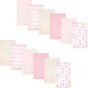 image:imageHudson Baby Infant Girls Cotton Flannel Burp Cloths 12Pack Bundle Multi Color Girls Elephant One Size