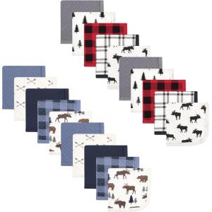 image:imageHudson Baby Unisex Baby 20Pc Quilted Cotton Washcloths Moose Bear One SizeMoose Moose Bear