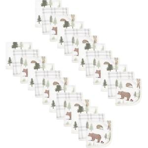 image:imageHudson Baby Unisex Baby 24Pc Cotton Muslin Washcloths Poppy Daisy One SizeForest Animals