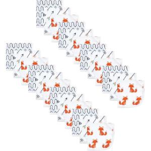 image:imageHudson Baby Unisex Baby 24Pc Cotton Muslin Washcloths Poppy Daisy One SizeFoxes