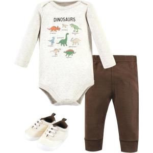 image:imageHudson Baby Unisex Baby Cotton Bodysuit Pant and Shoe Set Dinosaur Adventures 36 Months