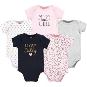 image:imageHudson Baby Unisex Baby Cotton Bodysuits 5 PieceGirl Daddy