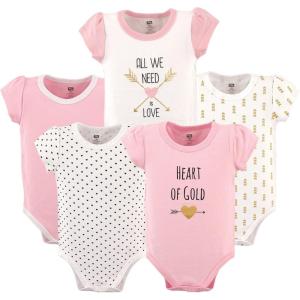 image:imageHudson Baby Unisex Baby Cotton Bodysuits 5 PieceHeart