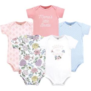 image:imageHudson Baby Unisex Baby Cotton Bodysuits 5 PieceVintage Blossom