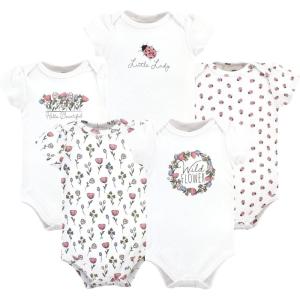 image:imageHudson Baby Unisex Baby Cotton Bodysuits 5 PieceWild Flower Wreath