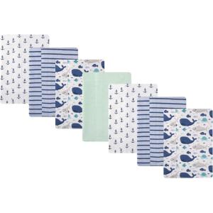 image:imageHudson Baby Unisex Baby Cotton Flannel Burp Cloths One SizeSea Friends