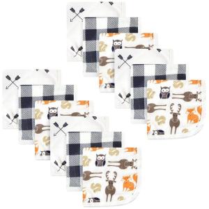 image:imageHudson Baby Unisex Baby Cotton Muslin Washcloths Enchanted Forest One SizeForest