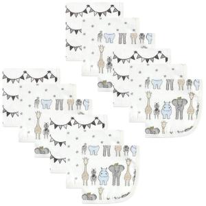 image:imageHudson Baby Unisex Baby Cotton Muslin Washcloths Enchanted Forest One SizeRoyal Safari