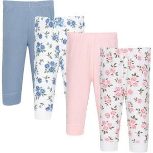image:imageHudson Baby Unisex Baby Cotton Pants and LeggingsPink and Blue Roses