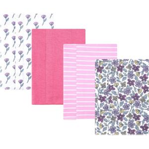 image:imageHudson Baby Unisex Baby Cotton Polyester Flannel Burp ClothsBegonia Pink Floral 4pack
