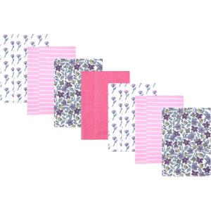 image:imageHudson Baby Unisex Baby Cotton Polyester Flannel Burp ClothsBegonia Pink Floral 7pack