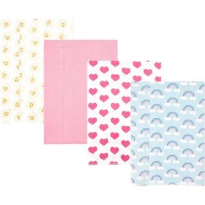 image:imageHudson Baby Unisex Baby Cotton Polyester Flannel Burp ClothsCloudy Rainbow 4pack