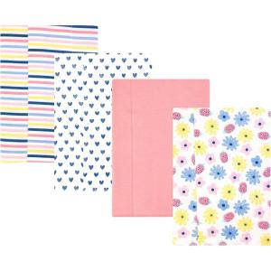 image:imageHudson Baby Unisex Baby Cotton Polyester Flannel Burp ClothsFlowers and Strawberries 4pack