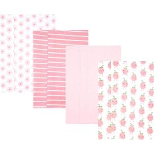 image:imageHudson Baby Unisex Baby Cotton Polyester Flannel Burp ClothsHappy Strawberries 4pack