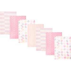 image:imageHudson Baby Unisex Baby Cotton Polyester Flannel Burp ClothsMulti Color Girl Elephant 7pack