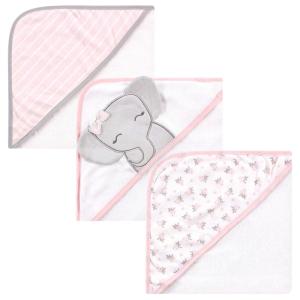 image:imageHudson Baby Unisex Baby Cotton Rich Hooded Towels Gray Modern Elephant One SizeCute Elephant