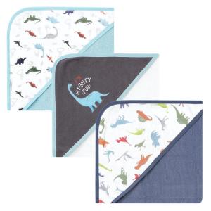 image:imageHudson Baby Unisex Baby Cotton Rich Hooded Towels Gray Modern Elephant One SizeDinosaurs