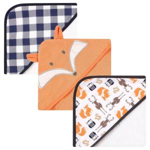 image:imageHudson Baby Unisex Baby Cotton Rich Hooded Towels Gray Modern Elephant One SizeFox