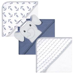 image:imageHudson Baby Unisex Baby Cotton Rich Hooded Towels Gray Modern Elephant One SizeSailor Elephant