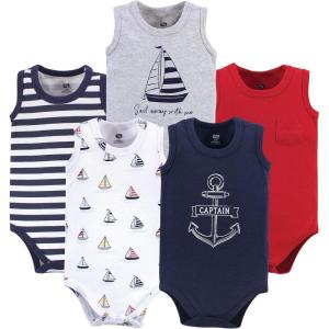 image:imageHudson Baby Unisex Baby Cotton Sleeveless BodysuitsCaptain