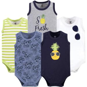 image:imageHudson Baby Unisex Baby Cotton Sleeveless BodysuitsPineapple 5pack