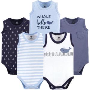 image:imageHudson Baby Unisex Baby Cotton Sleeveless BodysuitsSailor Whale