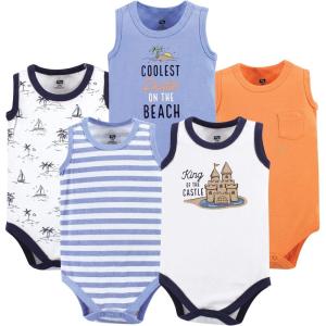 image:imageHudson Baby Unisex Baby Cotton Sleeveless BodysuitsSandcastle