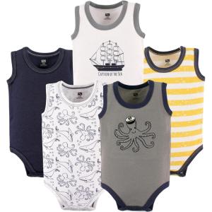 image:imageHudson Baby Unisex Baby Cotton Sleeveless BodysuitsSea Captain