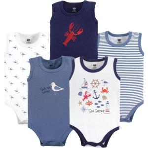 image:imageHudson Baby Unisex Baby Cotton Sleeveless BodysuitsSea Shore