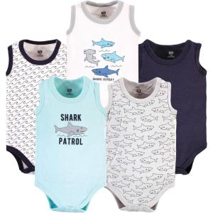 image:imageHudson Baby Unisex Baby Cotton Sleeveless BodysuitsShark Patrol